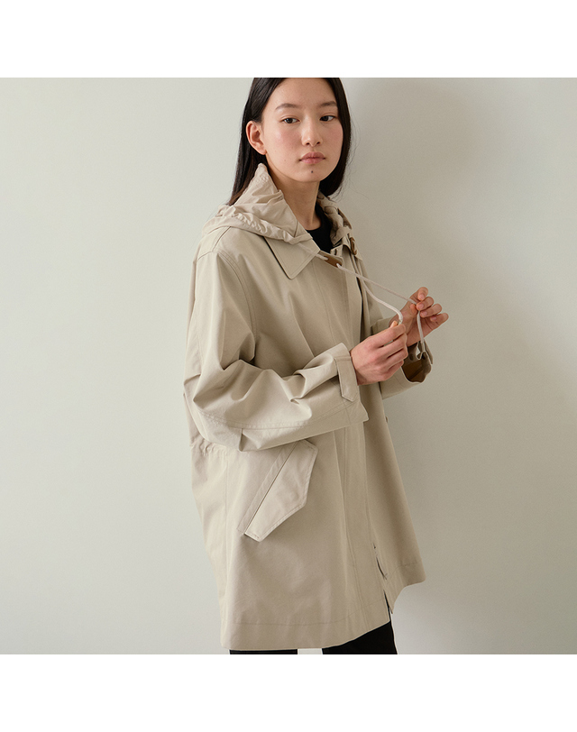 블랭크공삼 [블랭크03] detachable hood half coat (beige) 착용컷
