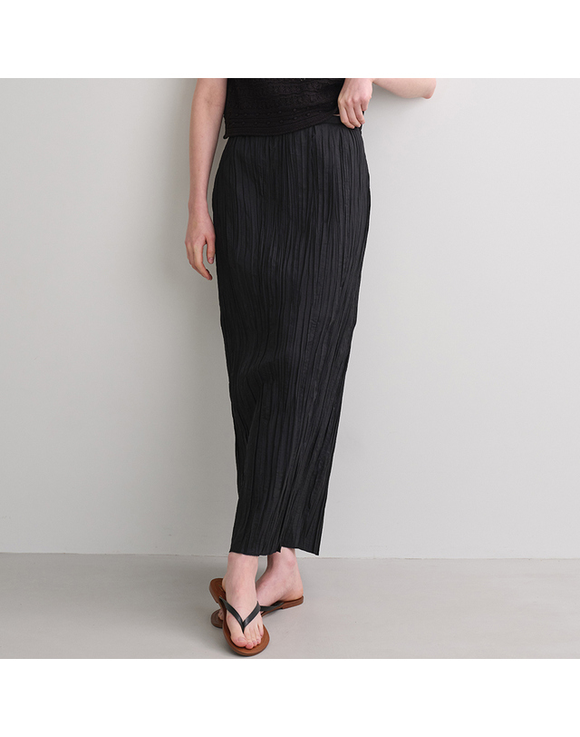 블랭크공삼 pleats long skirt (black) 착용컷
