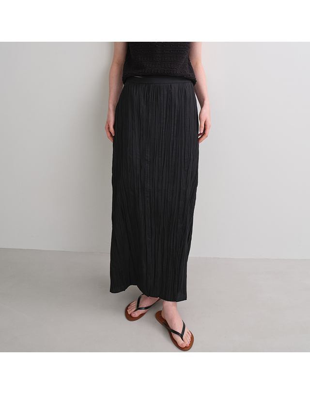 블랭크공삼 pleats long skirt (black) 착용컷