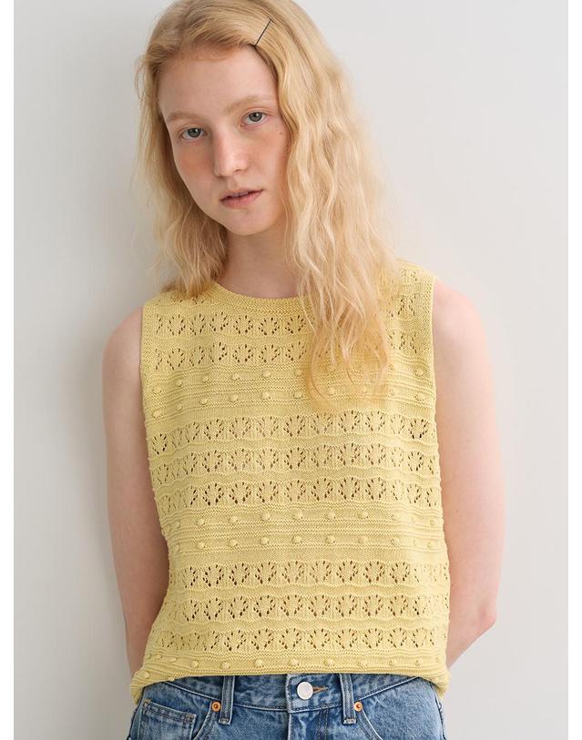 블랭크공삼 crochet sleeveless knit (yellow) 착용컷