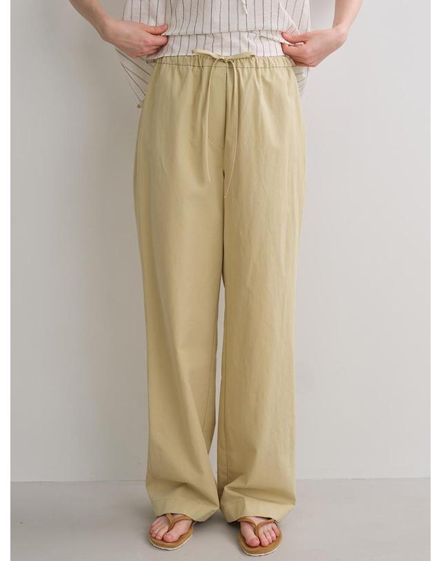 블랭크공삼 cotton linen banding pants (dust yellow) 착용컷
