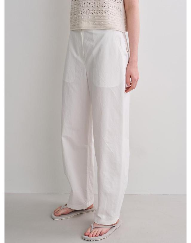 블랭크공삼 barrel linen blend pants (white) 착용컷