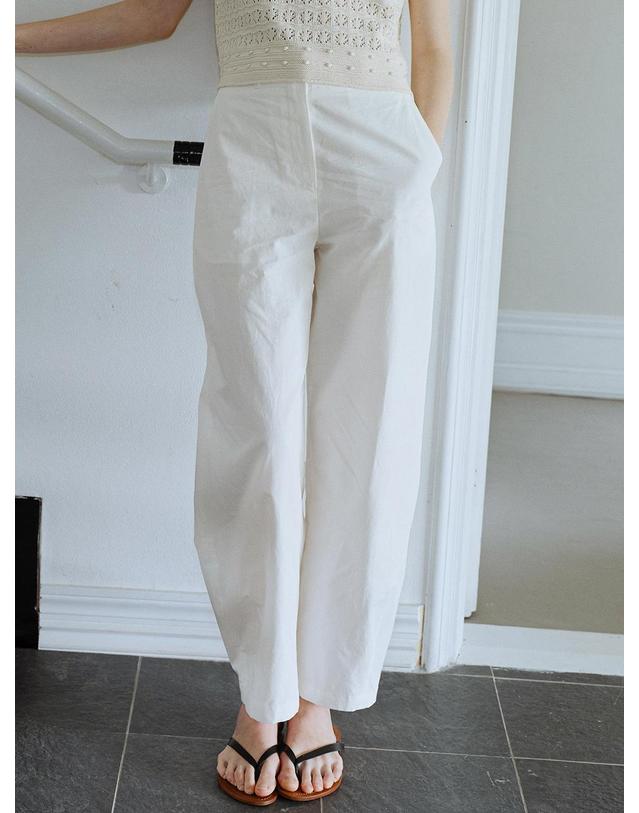 블랭크공삼 barrel linen blend pants (white) 착용컷