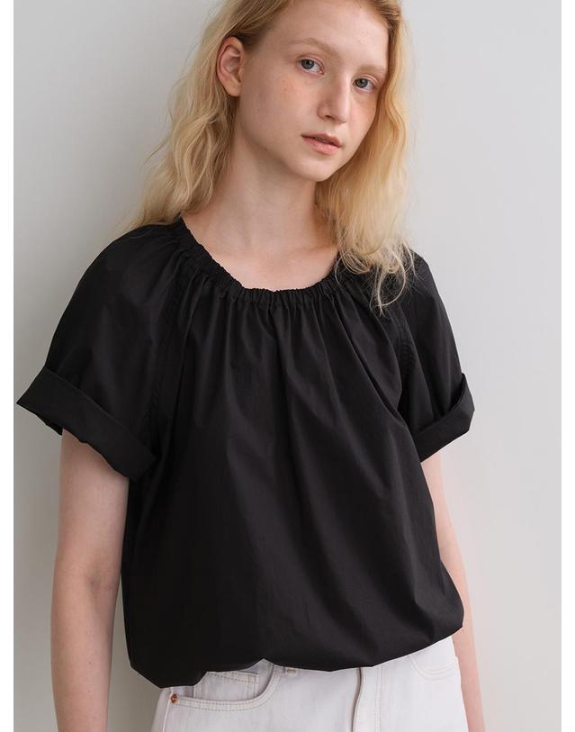 블랭크공삼 shirring banding blouse (black) 착용컷