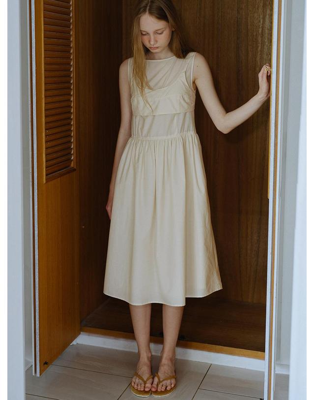 블랭크공삼 ethnic linen blend dress (white) 착용컷