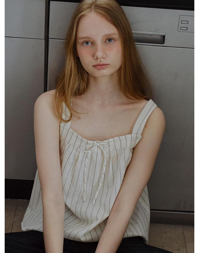 블랭크공삼 stripe string top [Italian fabric] (off white) 착용컷