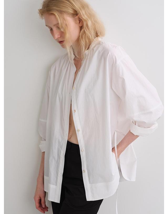 블랭크공삼 cotton belted shirring shirt (white) 착용컷