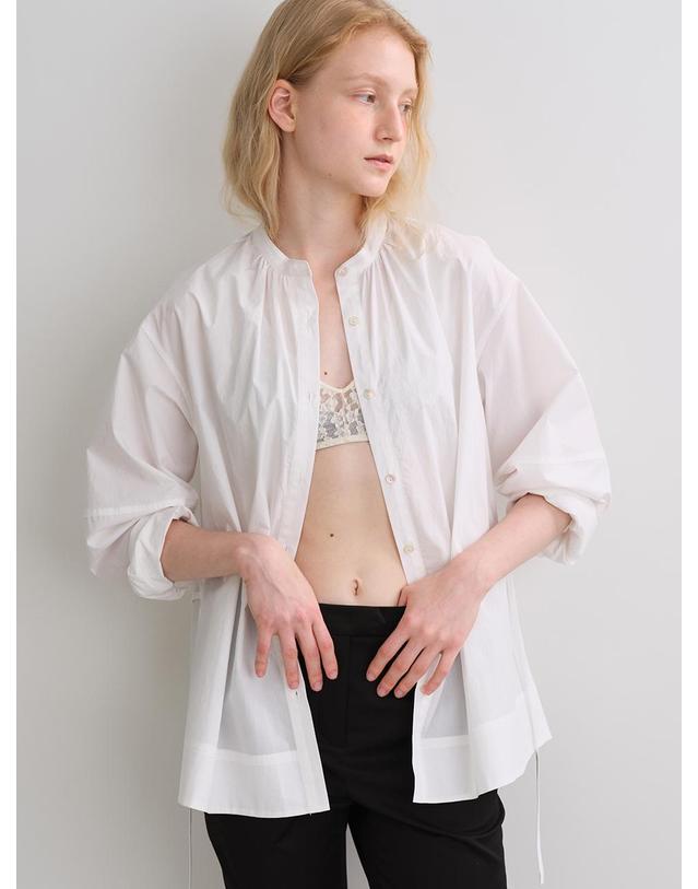 블랭크공삼 cotton belted shirring shirt (white) 착용컷