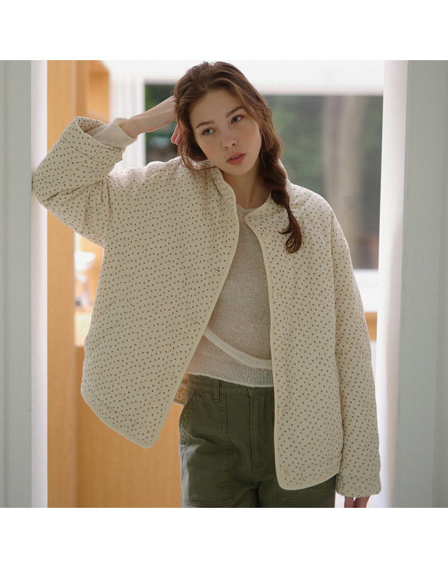 블랭크공삼 cotton quilted jacket (ivory) 착용컷