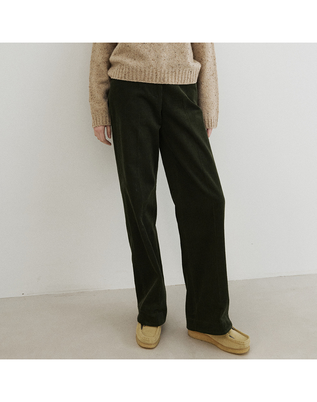 블랭크공삼 classic straight corduroy pants (olive green) 착용컷