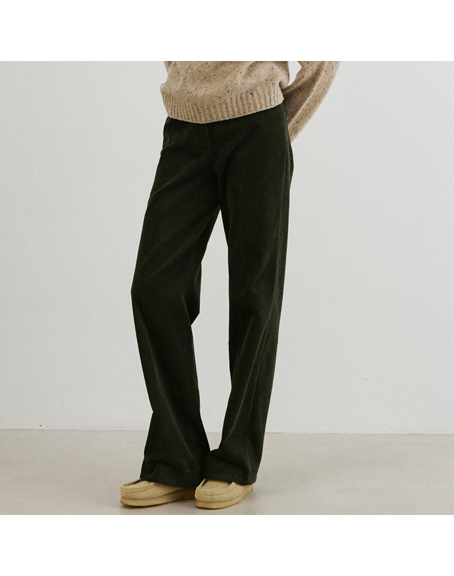 블랭크공삼 classic straight corduroy pants (olive green) 착용컷