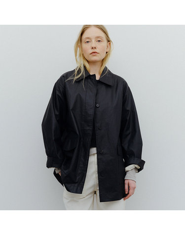 coated cotton work jacket (black)