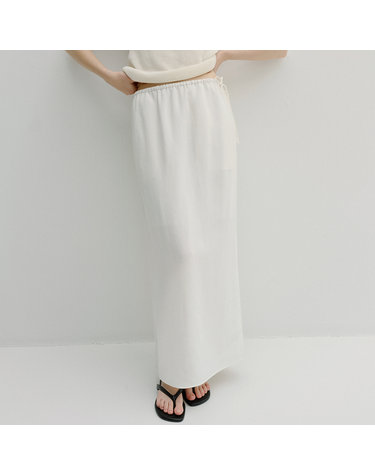 linen banding long skirt (ivory)