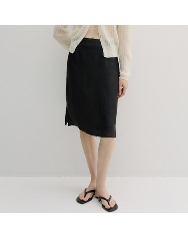 silky midi skirt (black)