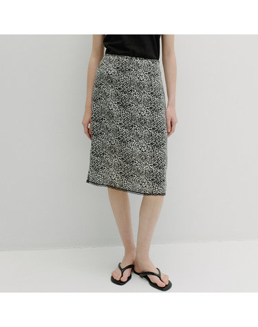 printed midi skirt (black print)