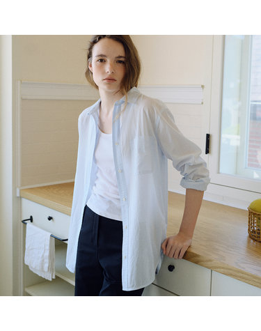 sheer cotton shirt (light blue)