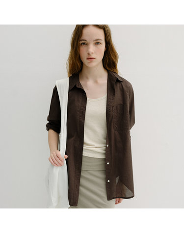 sheer cotton shirt (brown)
