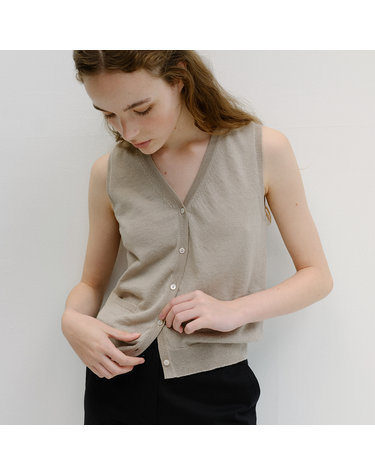 linen vest pullover (natural beige)