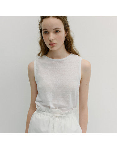 linen sleeveless t-shirt (3colors)