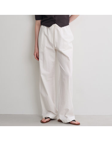 cotton linen banding pants (white)