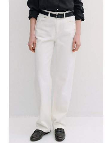 relaxed straight jeans (cream)