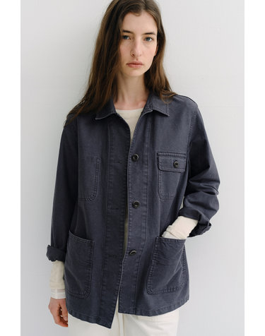 washed french work jacket (vintage blue)