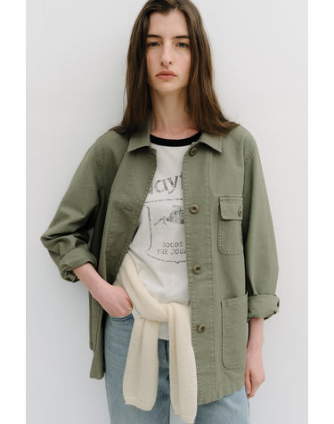 washed french work jacket (vintage olive)