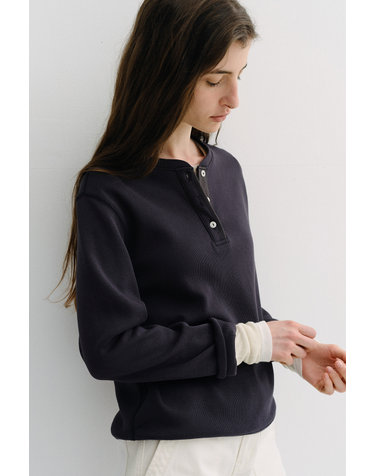 cotton henry waffle t-shirt (navy)
