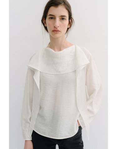 drape scarf blouse (ivory)