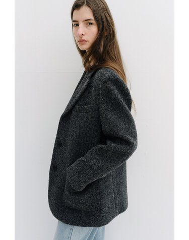 overfit wool single jacket (charcoal)
