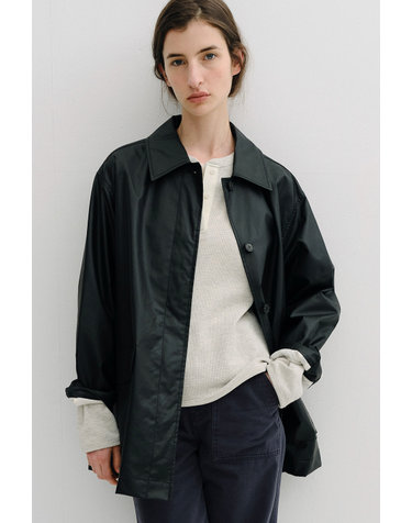 coated cotton work jacket (black)