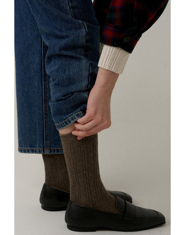 wool cable cozy socks (3colors)