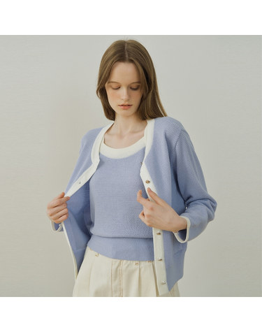 [블랭크03] classic pocket cardigan (lavender blue)