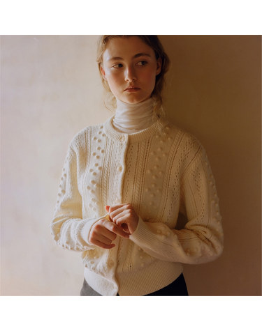 [블랭크03] vintage cable knit cardigan (cream)