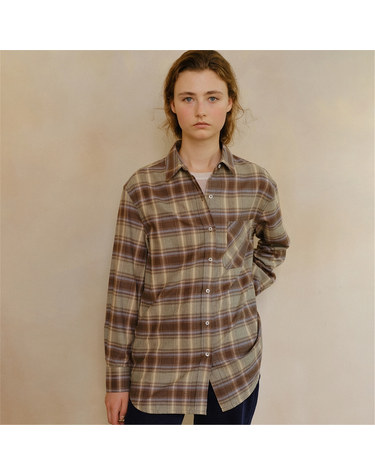 [블랭크03] check pocket shirt (olive green)