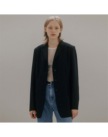 [블랭크03] vintage single jacket (black)