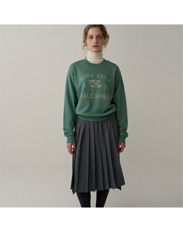 [블랭크03] pleats wool skirt (charcoal)