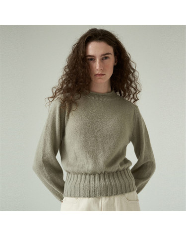 [블랭크03] mohair stitch pullover (light khaki)