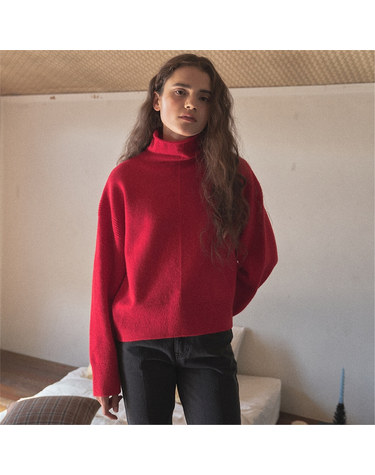 [블랭크03] cashmere wholegarment turtleneck (red)