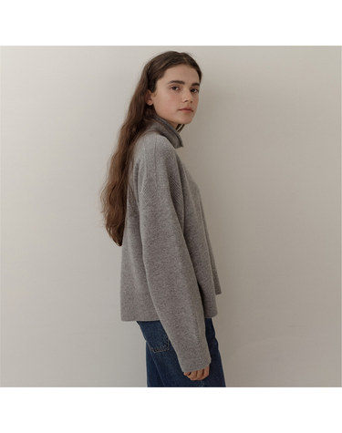 [블랭크03] cashmere wholegarment turtleneck (melange grey)