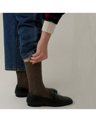 wool cable cozy socks (3colors)