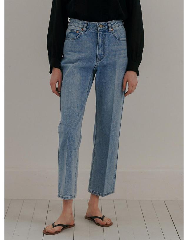 블랭크공삼 [M L 6/26 예약발송] classic cropped jeans (light blue) 착용컷