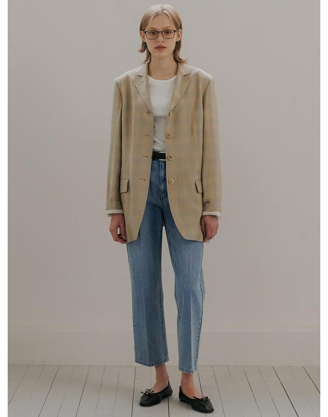 블랭크공삼 [M L 6/26 예약발송] classic cropped jeans (light blue) 착용컷