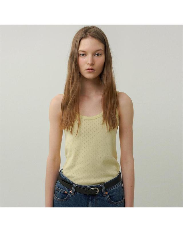 블랭크공삼 [블랭크03] eyelet sleeveless t-shirt (4colors) 착용컷