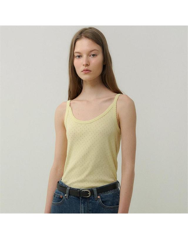 블랭크공삼 [블랭크03] eyelet sleeveless t-shirt (4colors) 착용컷
