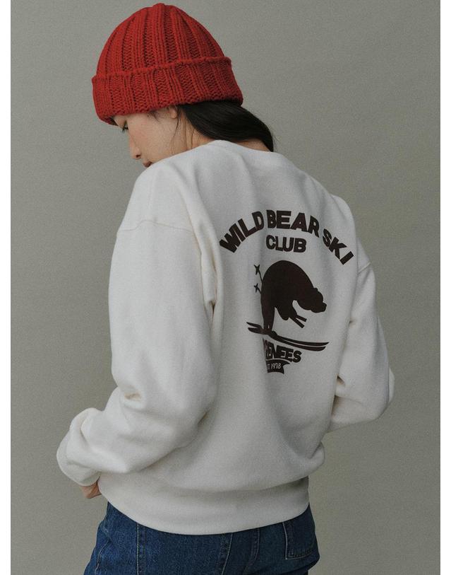 블랭크공삼 [블랭크03] back print peachskin sweatshirts (ivory) 착용컷