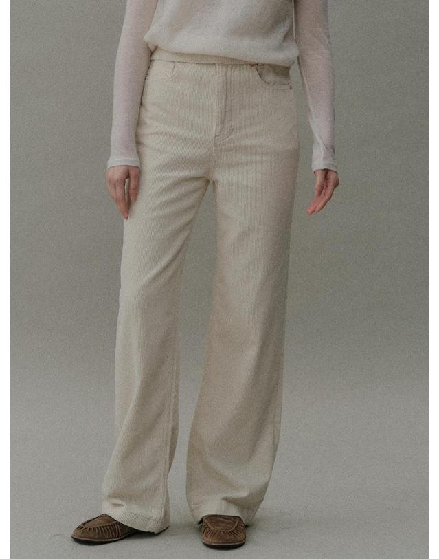 블랭크공삼 [블랭크03] straight-fit corduroy pants (cream) 착용컷