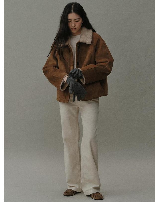 블랭크공삼 [블랭크03] straight-fit corduroy pants (cream) 착용컷