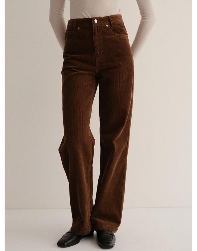 블랭크공삼 [블랭크03] straight-fit corduroy pants (brown) 착용컷