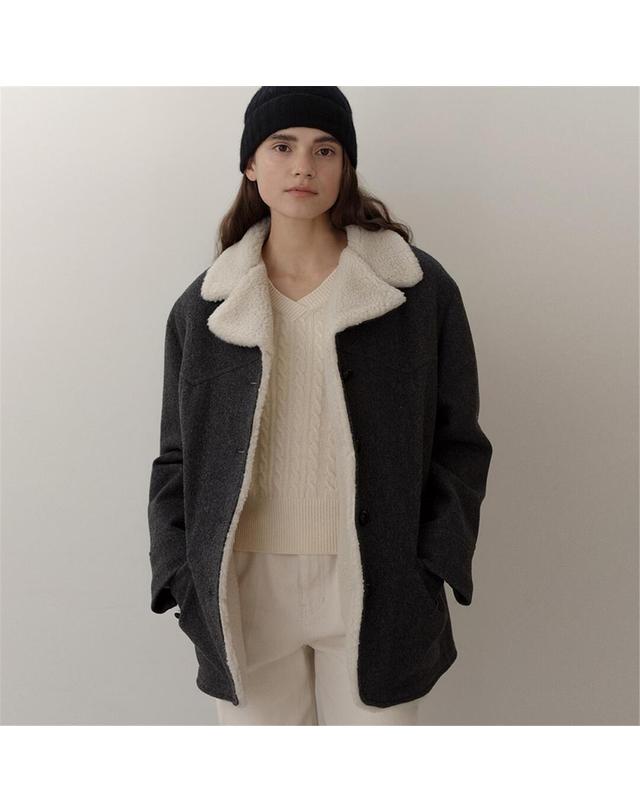 블랭크공삼 [블랭크03] wool western half coat (grey) 착용컷